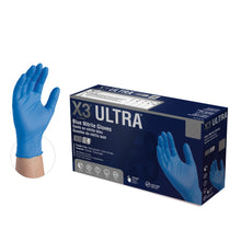 Load image into Gallery viewer, 1000/case X3 Ultra Blue Nitrile Powder Free Disposable Gloves
