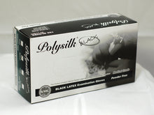 Load image into Gallery viewer, 1000/cs POLY SILK – Black Latex Examination Gloves - 18000 SERIES