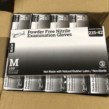 Load image into Gallery viewer, 1000/case Omni #215 Black Disposable Nitrile Exam Grade Gloves
