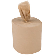 Load image into Gallery viewer, 6 Rolls/Case Response 27500 Retain 2-Ply Brown Natural Kraft Coreless Center Pull Paper Towel 500' Roll