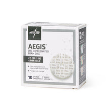 Load image into Gallery viewer, 40/CS Aegis CHG-Impregnated 1" Foam Disk Peel-Open Dressing with 4 mm Hole