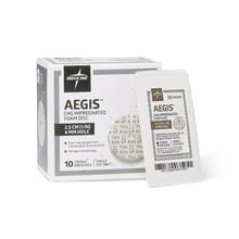 Load image into Gallery viewer, 40/CS Aegis CHG-Impregnated 1" Foam Disk Peel-Open Dressing with 4 mm Hole