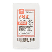 Load image into Gallery viewer, 40/CS Aegis CHG-Impregnated 1" Foam Disk Peel-Open Dressing with 7 mm Hole