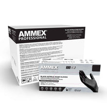 Load image into Gallery viewer, 1000/case AMMEX Black Medical Nitrile Exam Latex Free Disposable Gloves