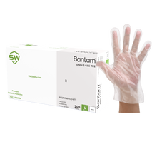 Load image into Gallery viewer, 1000/CS Bantam White Single-Use Thermoplastic Elastomer (TPE) Gloves