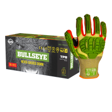 Load image into Gallery viewer, 36 Pairs/CS BULLSEYE™ C56221 Hi-Vis Cut-Resistant Level A5 TPR Gloves with AxiFybr®