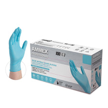 Load image into Gallery viewer, 1000/case AMMEX Blue Nitrile Exam Latex Free Disposable Gloves