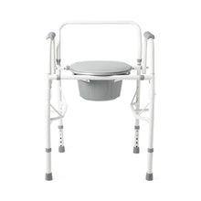 Load image into Gallery viewer, 2/CS Medline Steel Drop Arm Commodes