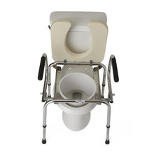Load image into Gallery viewer, 1 EA Medline Padded Drop Arm Commodes, 350 lb. Weight Capacity