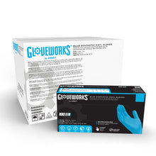 Load image into Gallery viewer, 1000/case Gloveworks Synthetic Blue Vinyl PF Ind Gloves