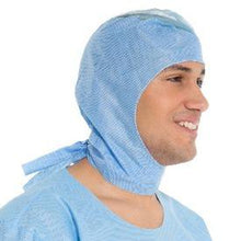 Load image into Gallery viewer, 300/CS Surgical Hoods with Tie Neck - BLUE