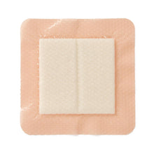 Load image into Gallery viewer, 100/CS Optifoam Gentle EX Bordered Foam Dressings in Educational Packaging, 4" x 4"