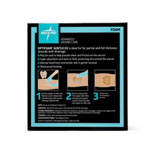 Load image into Gallery viewer, 40/CS Optifoam Gentle EX Sacrum Foam Dressings in Educational Packaging, 7" x 7"