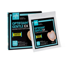Load image into Gallery viewer, 40/CS Optifoam Gentle EX Sacrum Foam Dressings in Educational Packaging, 7" x 7"