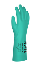 Load image into Gallery viewer, 144 Pairs/CS NEWTRILE® 11 mil Unlined Nitrile Chemical-Resistant Gloves with EcoTek®