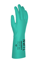 Load image into Gallery viewer, 144 Pairs/CS NEWTRILE® 15 mil Unlined Nitrile Chemical-Resistant Gloves with EcoTek®