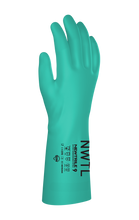 Load image into Gallery viewer, 144 Pairs/CS NEWTRILE® 15 mil Flock-Lined Nitrile Chemical-Resistant Gloves with EcoTek®