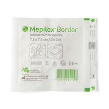 Load image into Gallery viewer, 70/CS Mepilex Safetac Self-Adherent Foam Border Dressings, 3" x 3" (7.6 x 7.6 cm)
