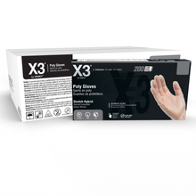 Load image into Gallery viewer, 2000/case X3 Stretch Hybrid Poly Disposable Gloves, Clear