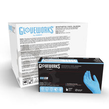 Load image into Gallery viewer, 1000/case Gloveworks Blue Synthetic Vinyl Disposable Gloves