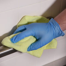 Load image into Gallery viewer, 1000/case AMMEX Stretch Synthetic Blue Vinyl PF Exam Gloves