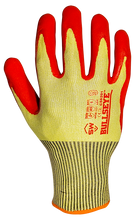 Load image into Gallery viewer, 72 Pairs/CS BULLSEYE™ C56201 Hi-Vis Cut-Resistant Level A5 Gloves with AxiFybr®