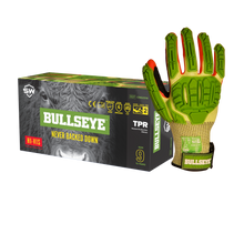 Load image into Gallery viewer, 36 Pairs/CS BULLSEYE™ C56231 Hi-Vis Cut-Resistant Level A5 TPR Gloves with AxiFybr®