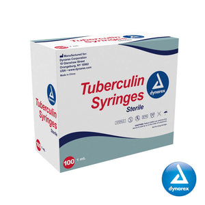 100/BX Tuberculin Syringe 1cc 25G x 5/8" Luer Slip Non-Safety