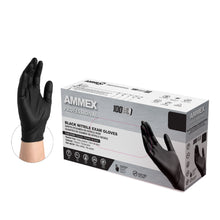 Load image into Gallery viewer, 1000/case AMMEX Black Medical Nitrile Exam Latex Free Disposable Gloves
