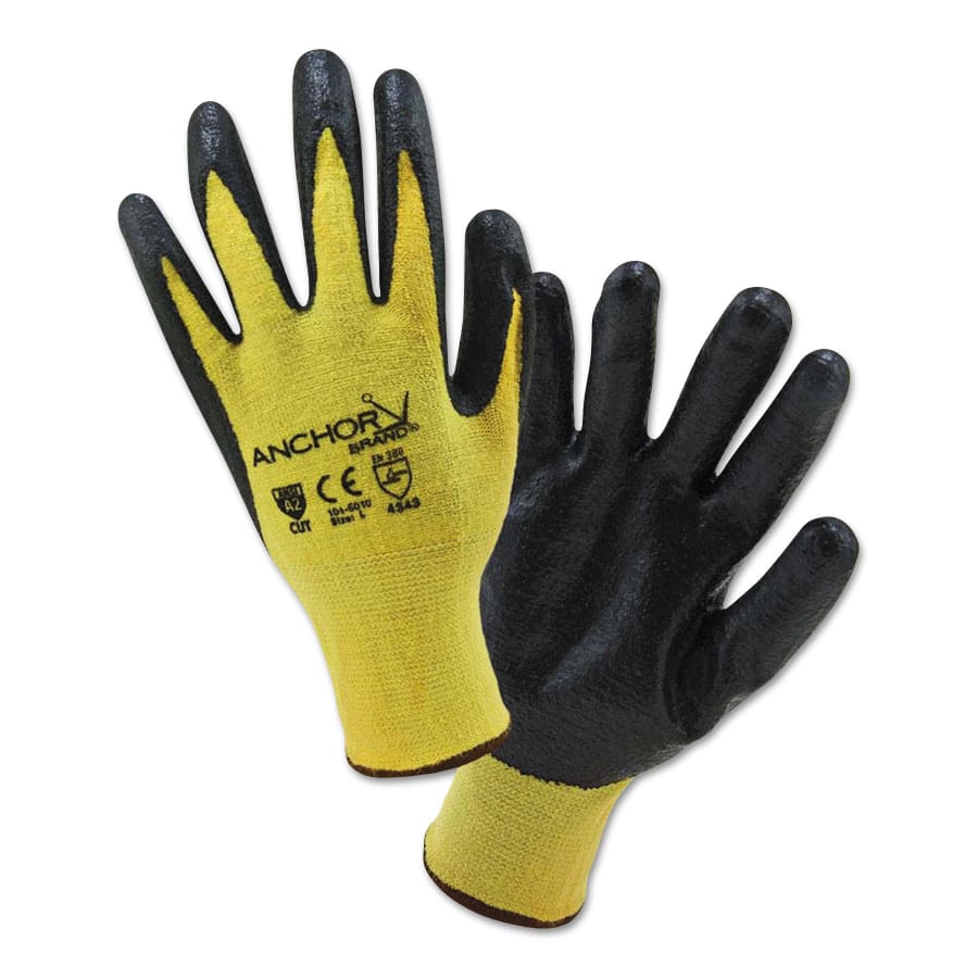 Nitrile Coated Kevlar Gloves, X-Large, Yellow/Black