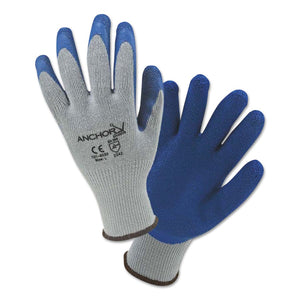 Latex Coated Gloves, Medium, Blue/Gray