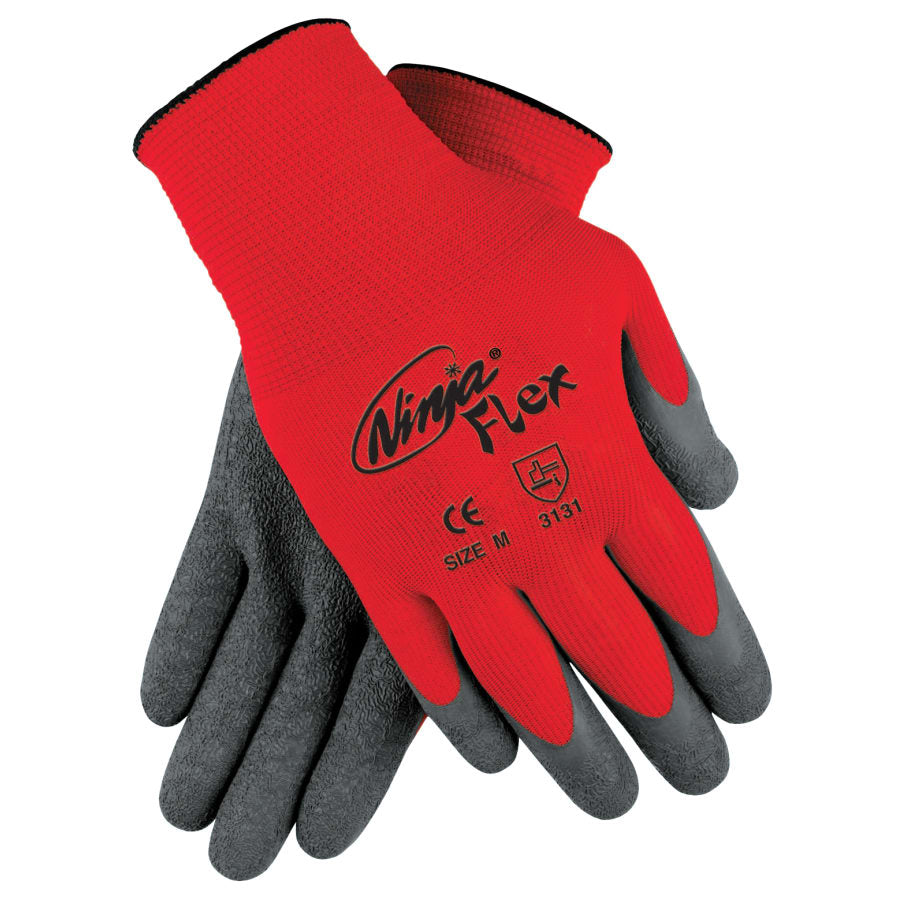 Ninja Coated-Palm Gloves, Large, Gray/Red