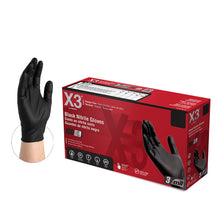 Load image into Gallery viewer, 1000/case AMMEX BX3 Black Nitrile Industrial Latex Free Disposable Gloves
