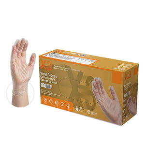 1000/case AMMEX GPX3 Clear Vinyl Industrial Latex Free Disposable Gloves