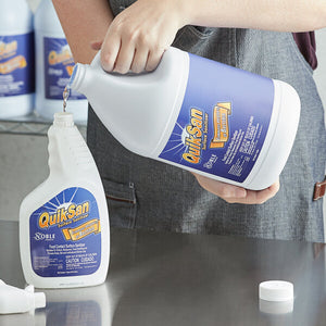 4/CS NOBLE Chemical QuikSan Food Contact Surface Sanitizer Refill - 1 Gallon / 128 oz.