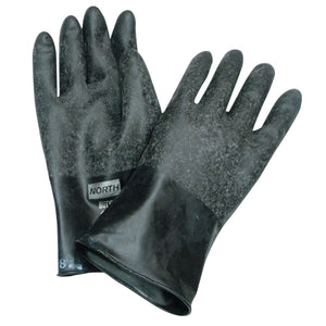 Chemical Resistant Butyl™ Gloves, Size 8, Black, 13 Mil, Grip-Saf™
