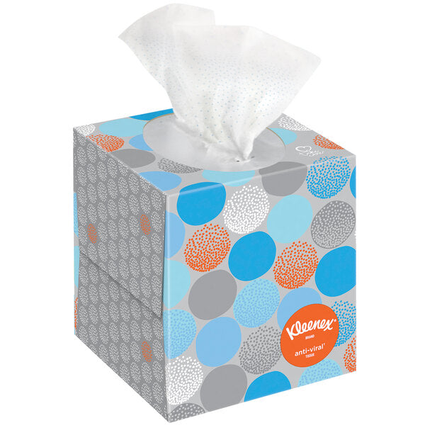 12 boxes/CS Kleenex® Anti-Viral 60 Sheet Facial Tissue Cube