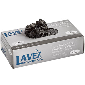 1000/CS Lavex Industrial 3 Mil Thick Black Hybrid (Powder-Free) Gloves
