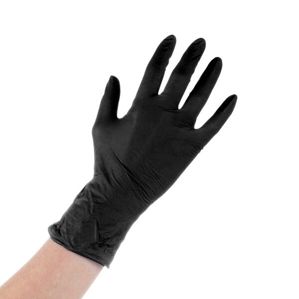 1000/CS Lavex Industrial 3 Mil Thick Black Hybrid (Powder-Free) Gloves
