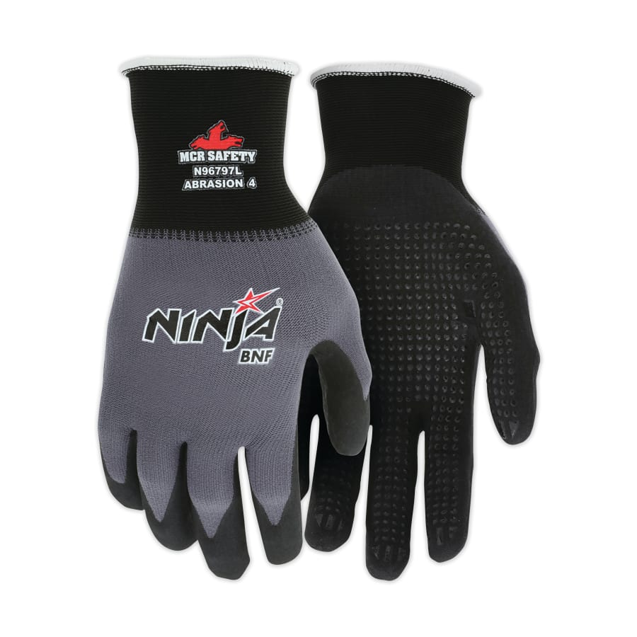 Ninja Bnf Gloves, 2X-Large, Gray, 12 In, Work