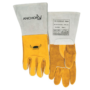 Premium Welding Gloves, Grain Cowhide, Large, Gold