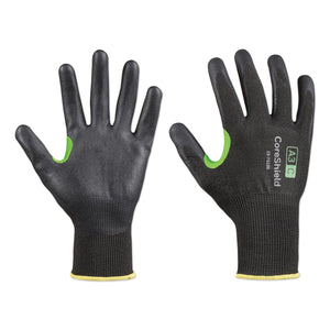 Coreshield™ A3/C Coated Cut Resistant Gloves, 9/L, HPPE/BASALT, Nitrile Micro-Foam, 18 Ga, Black