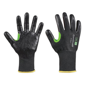 Coreshield™ A4/D Coated Cut Resistant Gloves, 11/XXL, HPPE/BASALT, Smooth Nitrile, 13 Ga, Black