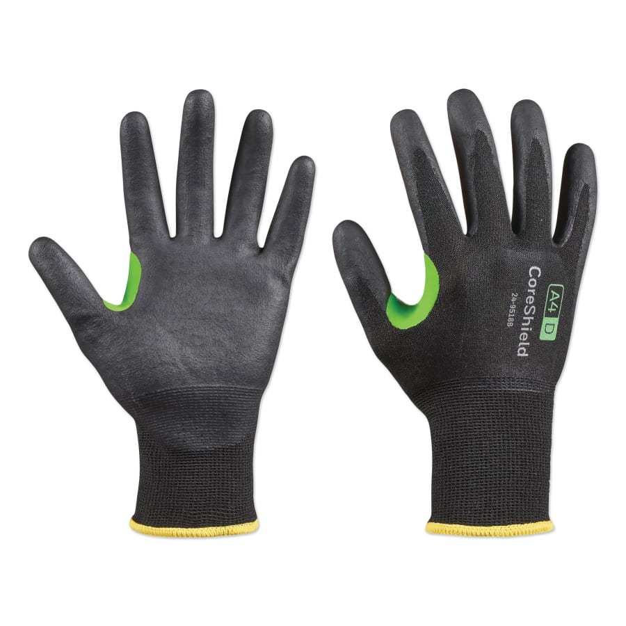 Coreshield™ A4/D Coated Cut Resistant Gloves, 11/XXL, HPPE/STEEL, Nitrile Micro-Foam, 18 Ga, Black