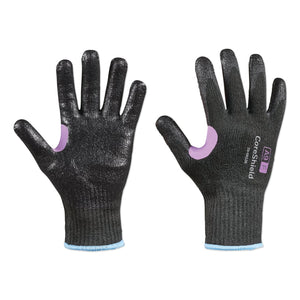 Coreshield™ A9/F Coated Cut Resistant Gloves, 7/S, HPPE/KEVLAR®/Alloy, Smooth Nitrile, 10 Ga, Black