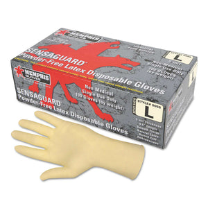 Disposable Latex Gloves, Powder Free, Rolled Cuff, 5 Mil, Nat. White, Medium