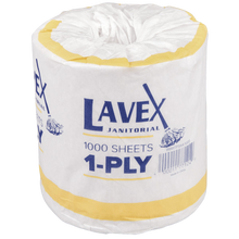 Load image into Gallery viewer, 96 Rolls/Case Lavex Janitorial Individually-Wrapped 1-Ply Toilet Paper Roll
