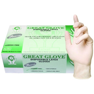 1000/cs Great Glove Industrial Grade Premium Latex Disposable Gloves