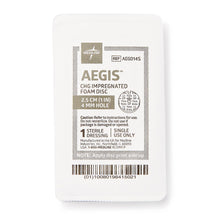Load image into Gallery viewer, 40/CS Aegis CHG-Impregnated 1&quot; Foam Disk Peel-Open Dressing with 4 mm Hole
