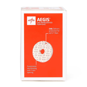 40/CS Aegis CHG-Impregnated 1" Foam Disk Peel-Open Dressing with 7 mm Hole